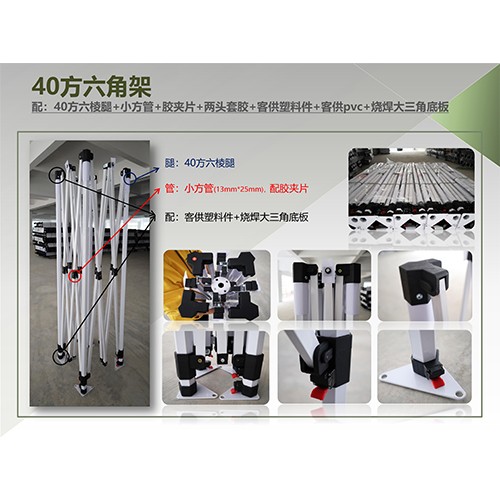 40方六角架